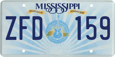 MS license plate ZFD159