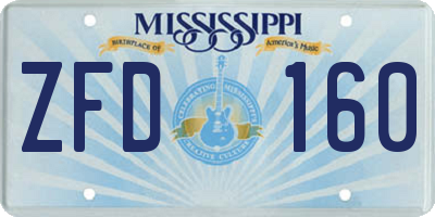 MS license plate ZFD160