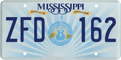 MS license plate ZFD162