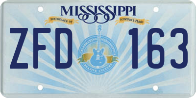 MS license plate ZFD163