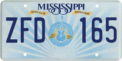 MS license plate ZFD165
