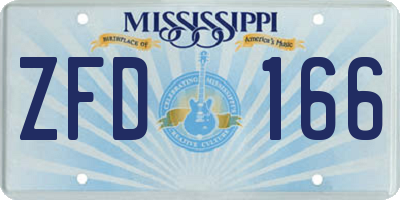 MS license plate ZFD166