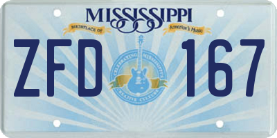 MS license plate ZFD167