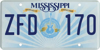 MS license plate ZFD170