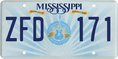 MS license plate ZFD171