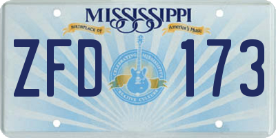 MS license plate ZFD173