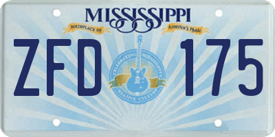 MS license plate ZFD175