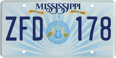MS license plate ZFD178