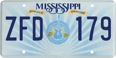 MS license plate ZFD179