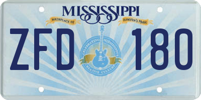 MS license plate ZFD180