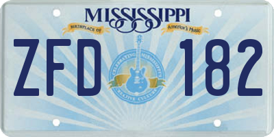 MS license plate ZFD182