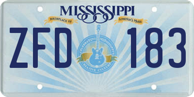 MS license plate ZFD183