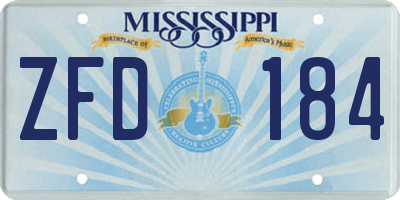 MS license plate ZFD184
