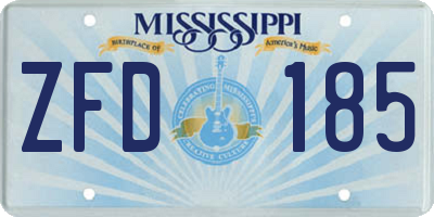 MS license plate ZFD185
