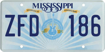 MS license plate ZFD186