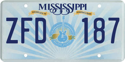MS license plate ZFD187