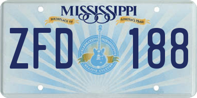 MS license plate ZFD188