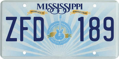 MS license plate ZFD189