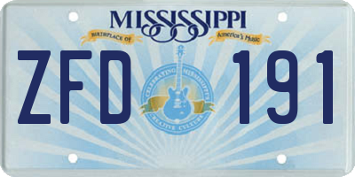 MS license plate ZFD191