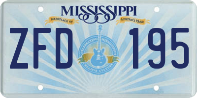 MS license plate ZFD195