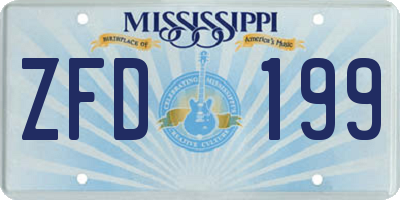 MS license plate ZFD199