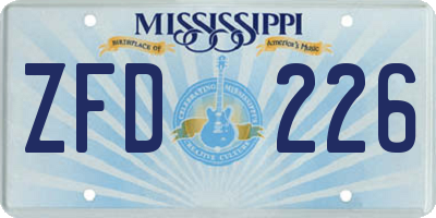 MS license plate ZFD226