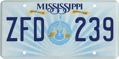 MS license plate ZFD239