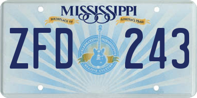 MS license plate ZFD243