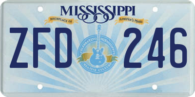 MS license plate ZFD246