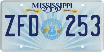 MS license plate ZFD253