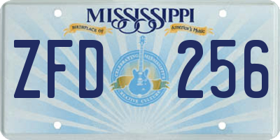 MS license plate ZFD256
