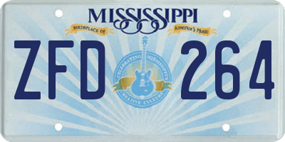 MS license plate ZFD264