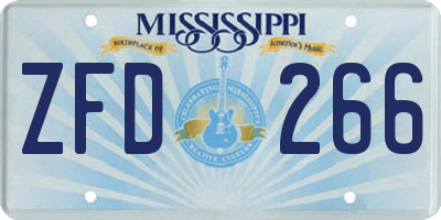 MS license plate ZFD266