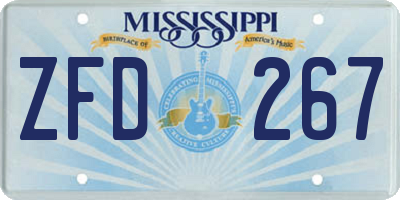 MS license plate ZFD267