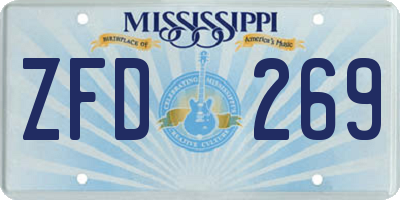 MS license plate ZFD269
