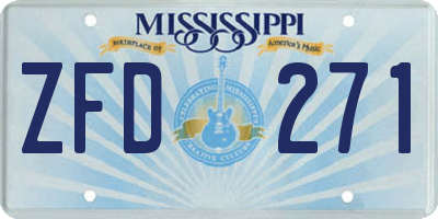 MS license plate ZFD271