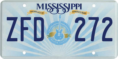 MS license plate ZFD272
