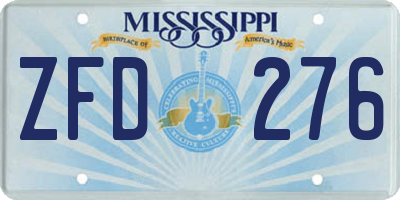 MS license plate ZFD276