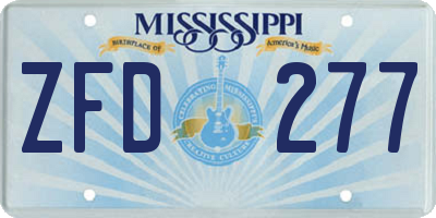 MS license plate ZFD277