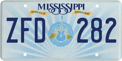 MS license plate ZFD282