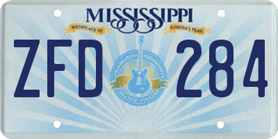 MS license plate ZFD284