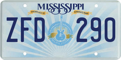 MS license plate ZFD290