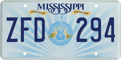 MS license plate ZFD294