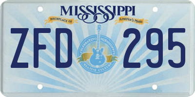 MS license plate ZFD295