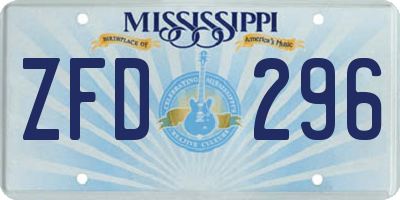 MS license plate ZFD296