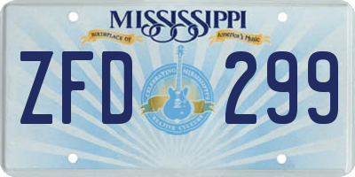 MS license plate ZFD299