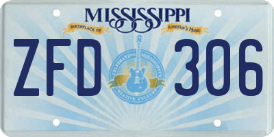 MS license plate ZFD306