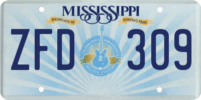 MS license plate ZFD309