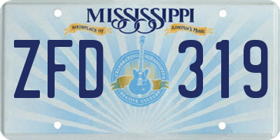 MS license plate ZFD319