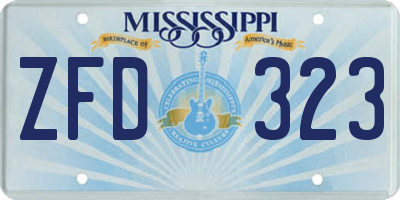 MS license plate ZFD323